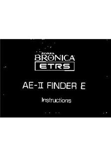 Bronica Accessories - Bronica manual. Camera Instructions.